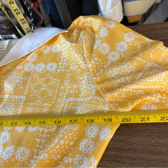 ❤️ Vintage Made in Canada Chic Yellow Patterned Midi Dress 10 - Picture 7 of 11